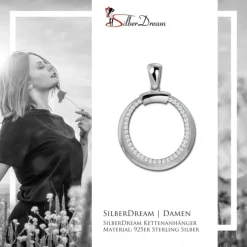 SilberDream Ketten Anhänger -Round- Zirkonia weiß 925 Silber SDH4382W