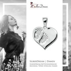 SilberDream Ketten Anhänger -Herzanhänger- Zirkonia weiß 925 Silber SDH4392W