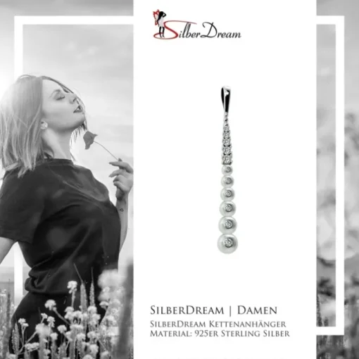 SilberDream Ketten Anhänger -Balls- Zirkonia weiß 925 Silber Damen SDH4393W