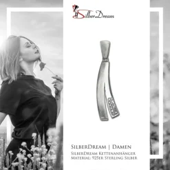 SilberDream Ketten Anhänger -Fantasie- Zirkonia weiß 925 Silber SDH4371W