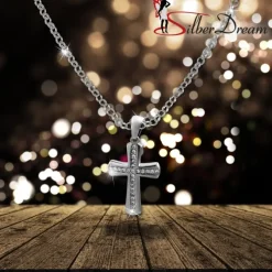 SilberDream Ketten Anhänger Großes Kreuz Zirkonia weiß 925 Silber SDH425W