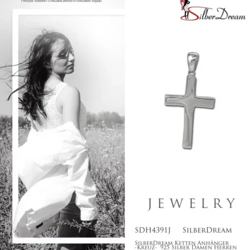 SilberDream Ketten Anhänger -Kreuz- 925 Silber Damen Herren SDH4391J