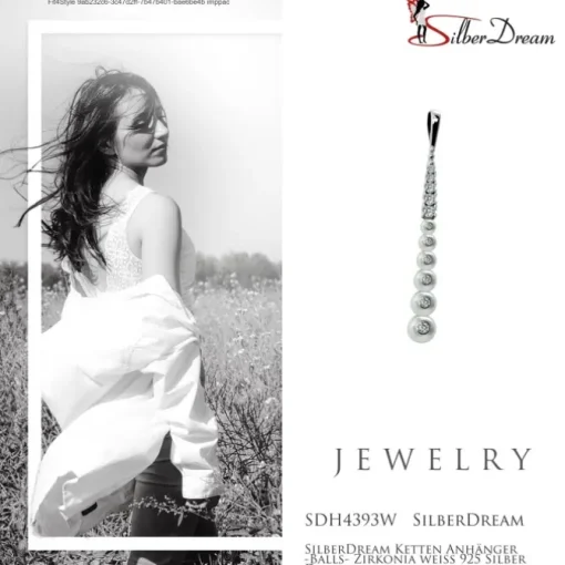 SilberDream Ketten Anhänger -Balls- Zirkonia weiß 925 Silber Damen SDH4393W