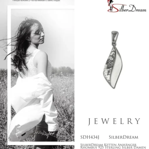 SilberDream Ketten Anhänger Rhombus 925 Sterling Silber Damen SDH434J