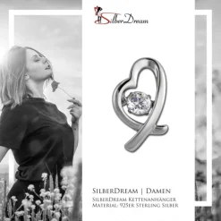 SilberDream Ketten Anhänger Silber Herz beweglicher Zirkonia DSH102W