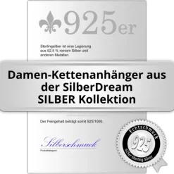SilberDream Ketten Anhänger -Fantasie- Zirkonia weiß 925 Silber SDH4371W