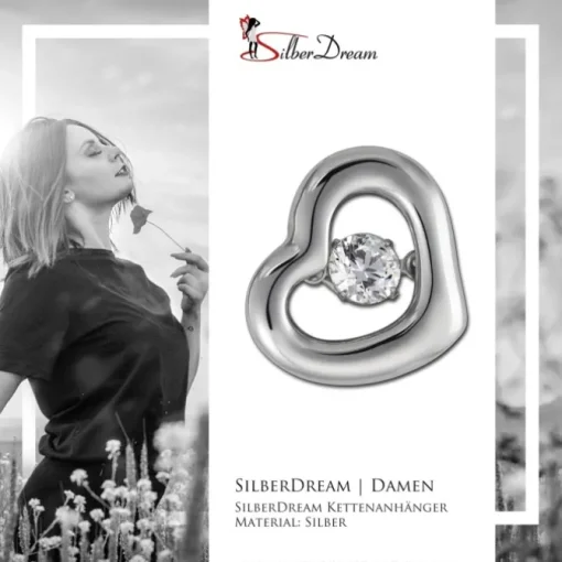 SilberDream Ketten Anhänger Herz beweglicher Zirkonia Silber DSH106W