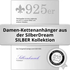 SilberDream Ketten Anhänger 925 Silber Eule mit weißen Zirkonia SDH8001W