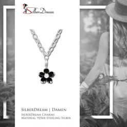SilberDream Ketten Set Blume 925 Silber Kette + Charm Anhänger FCA304