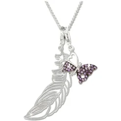 SilberDream Ketten Set Schmetterling + Charm Anhänger 925er FCA313