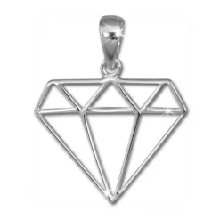SilberDream Kettenanhänger Diamant Form Anhänger für Damen 925er Silber SDH8200J