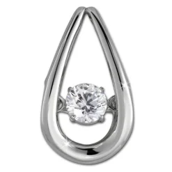 SilberDream Kettenanhänger Träne beweglicher Zirkonia Silber DSH105W