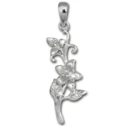 SilberDream Kettenanhänger Blume Jasmin 925 Silber Damen Anhänger SDH460J