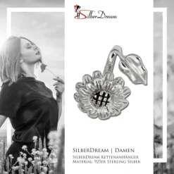 SilberDream Kettenanhänger Sonnenblume 925 Sterling Silber Damen SDH457J