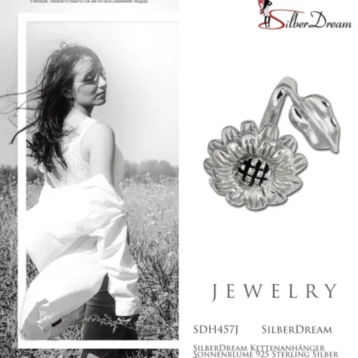 SilberDream Kettenanhänger Sonnenblume 925 Sterling Silber Damen SDH457J
