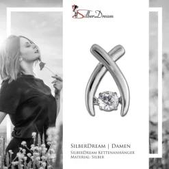 SilberDream Kettenanhänger Kreuz beweglicher Zirkonia Silber DSH103W
