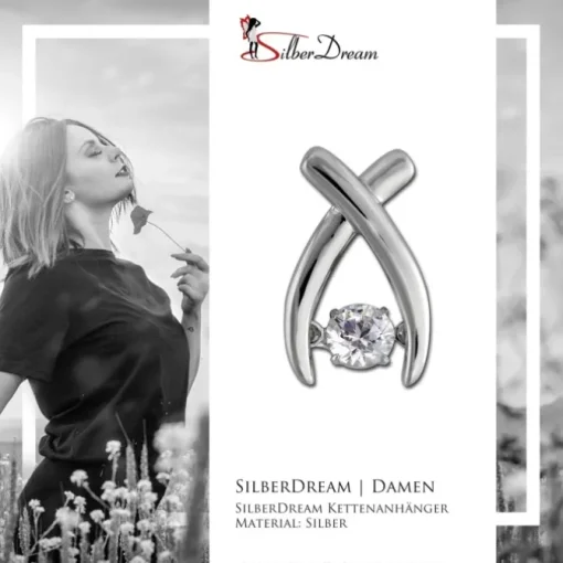 SilberDream Kettenanhänger Kreuz beweglicher Zirkonia Silber DSH103W