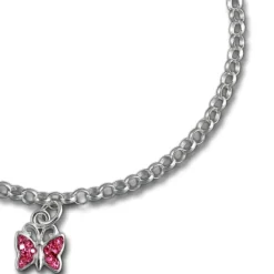 SilberDream Kinder Armband Schmetterling rosa 16cm Silber SDA024
