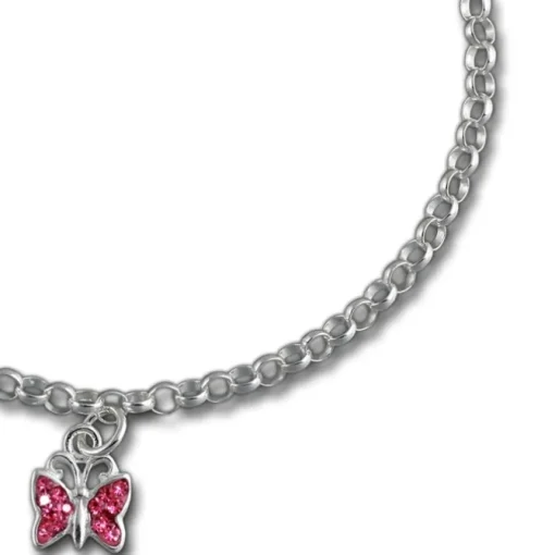 SilberDream Kinder Armband Schmetterling rosa 16cm Silber SDA024