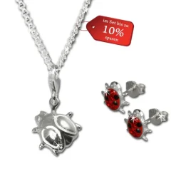 SilberDream Kinder Schmuck Set Marienkäfer Zirkonia 925er Silber FCA090