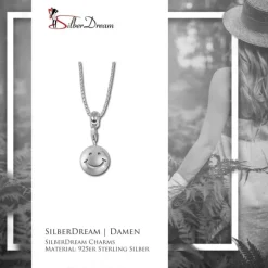 SilberDream Kinder Set Kette + Charm Smiley 925 Silber FCA124