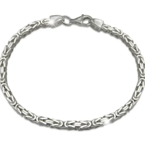 SilberDream Königsarmband 3mm 925 Sterling Silber Armband Unisex 19cm SDAK0039J