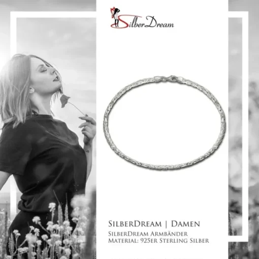 SilberDream Königsarmband 2mm 925 Sterling Silber Armband Unisex 19cm SDAK0029J