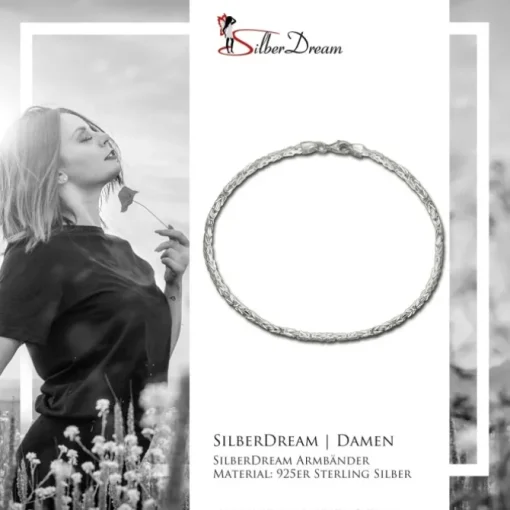 SilberDream Königsarmband 2mm 925 Sterling Silber Armband Unisex 21cm SDAK0021J