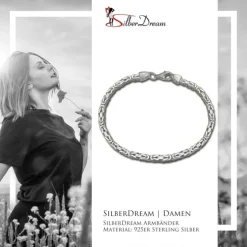 SilberDream Königsarmband 3mm 925 Sterling Silber Armband Unisex 19cm SDAK0039J