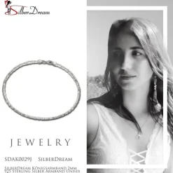 SilberDream Königsarmband 2mm 925 Sterling Silber Armband Unisex 19cm SDAK0029J