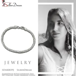 SilberDream Königsarmband 3mm 925 Sterling Silber Armband Unisex 19cm SDAK0039J