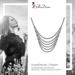 SilberDream Kugelcollier 925er Silber Halskette 42cm - 47cm Kette SDK27042J