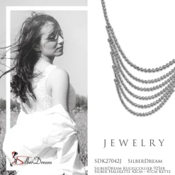 SilberDream Kugelcollier 925er Silber Halskette 42cm - 47cm Kette SDK27042J