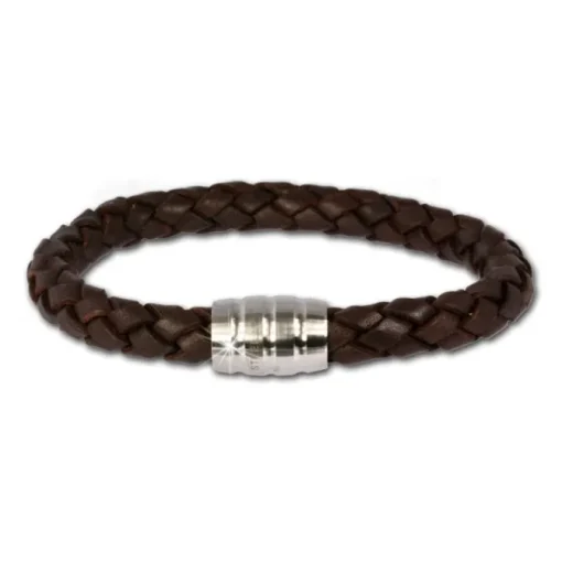 SilberDream Leder Armband braun mit Edelstahl Verschluss LS1813