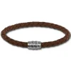 SilberDream Leder Armband 5mm braun 22cm Edelstahl Verschluss LAB0222