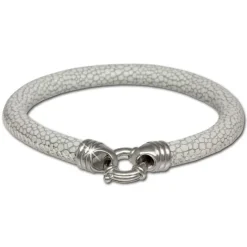 SilberDream Leder Armband weiß 6mm mit 925er Verschluss LS2622