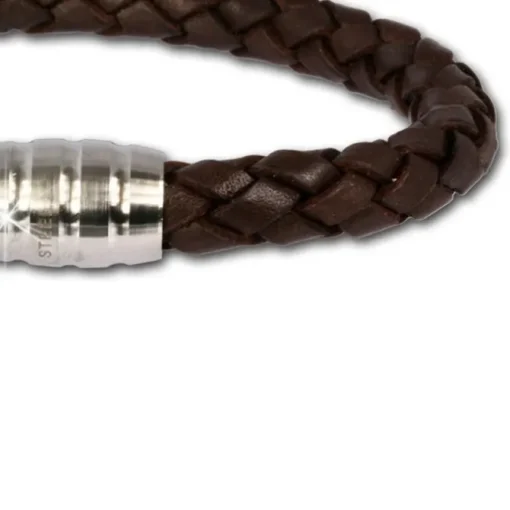 SilberDream Leder Armband braun mit Edelstahl Verschluss LS1813
