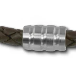 SilberDream Leder Armband dunkelbraun 20cm Edelstahl Verschluss LAB0320