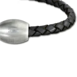 SilberDream Leder Armband 19cm grau mit Edelstahl Verschluss LS1471