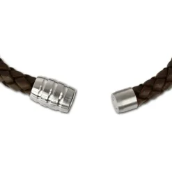 SilberDream Leder Armband braun mit Edelstahl Verschluss LS1813