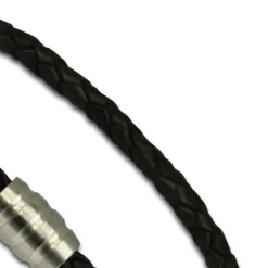 SilberDream Leder Armband schwarz mit Edelstahl Verschluss LS1502