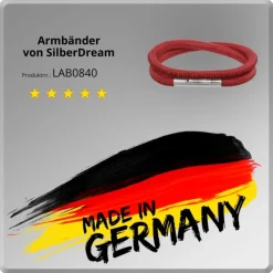 SilberDream Leder Armband doppelt 40cm fuchsia Edelstahlverschluss LAB0840
