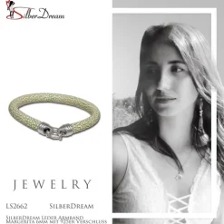SilberDream Leder Armband Margerita 6mm mit 925er Verschluss LS2662