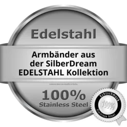 SilberDream Leder Armband schwarz mit Edelstahl Verschluss LS1502