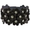 SilberDream Lederarmband braun Glitzer Blumen Damen Armband LA5668B