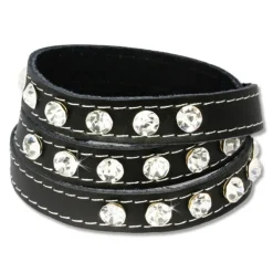 SilberDream Lederarmband schwarz Zirkonia Damen Leder Armband LAP228S