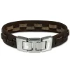 SilberDream Lederarmband braun Leder Edelstahl Armband LAP002B