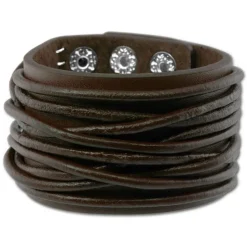 SilberDream Lederarmband dunkelbraun Herren Leder Armband LAP010B