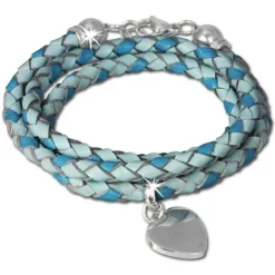 SilberDream Lederarmband türkis Bolo-Wickelarmband Echt-Leder LAP599T