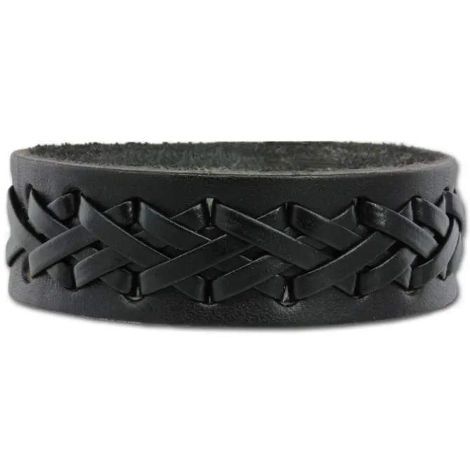 SilberDream Lederarmband schwarz Kreuzband Leder Armband LA5654S